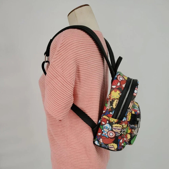 Loungefly OG Marvel Chibi Avengers Mini Backpack Black Widow Captain America EUC - Picture 3 of 16
